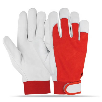 1 pora mechanikos darbo pirštinės, odinės suvirinimo paltai, sunkiosios pramoninės pirštinės, raudonos, baltos, sunkios sportinės apsauginės pirštinės, sportinės pirštinės