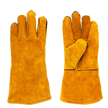 Кожени работни ръкавици за мъже Тежкотоварни предпазни ръкавици от жълта телешка кожа Защитни шофьорски работни заваръчни механични ръкавици