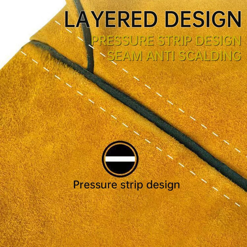 Nahast töökindad meestele Kollane veisenahast raskeveokite ohutusega kaitsvad autojuhi töökeevitusmehaaniku kindad