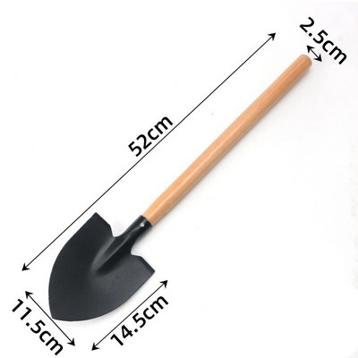 1kom lopata za kopanje tla s drvenom drškom, prijenosna čelična ručna lopata za sadnju povrća, uklanjanje snijega, poljoprivredni alat