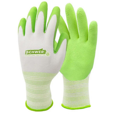 Darbo pirštinės Purpurinės poliesterio pilkos spalvos pirštinės Apsauginės darbui sodo patvarios neslidžios vandeniui atsparios sodo pirštinės