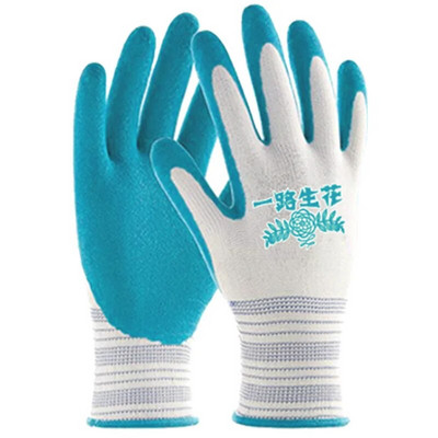 Darbo pirštinės Purpurinės poliesterio pilkos spalvos pirštinės Apsauginės darbui sodo patvarios neslidžios vandeniui atsparios sodo pirštinės