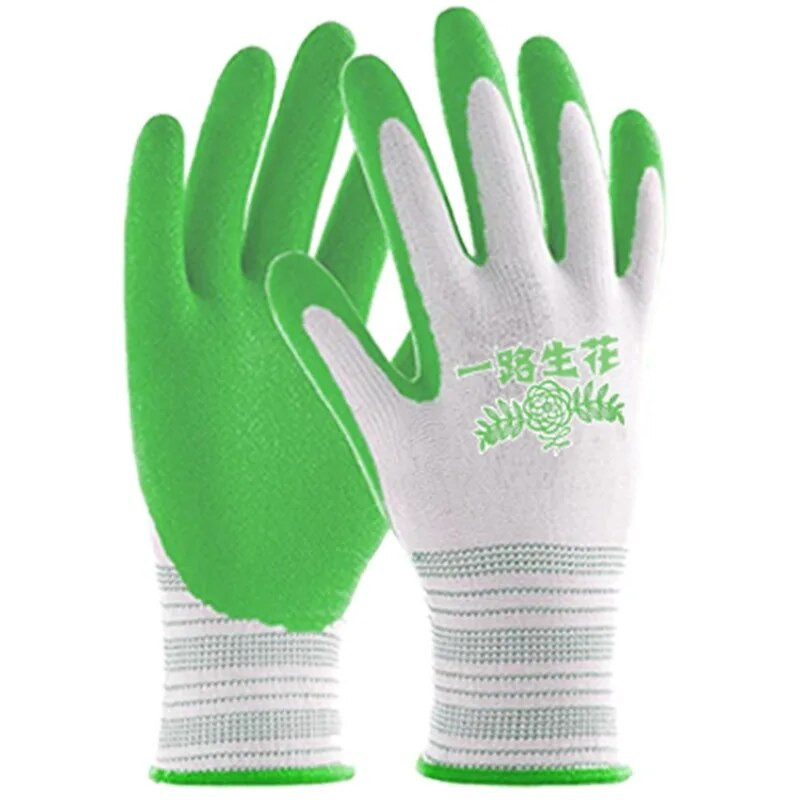 Darbo pirštinės Purpurinės poliesterio pilkos spalvos pirštinės Apsauginės darbui sodo patvarios neslidžios vandeniui atsparios sodo pirštinės