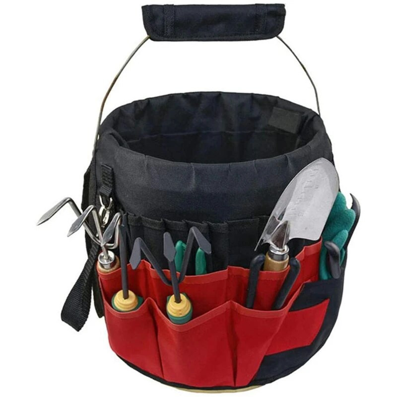 HOT-Bucket Organizator Tote Bag Set de instrumente Geantă Seturi de scule de grădină 42 Kit de reparații pentru scule de buzunar pentru depozitare Organizator pentru cutia de instrumente pentru construcție