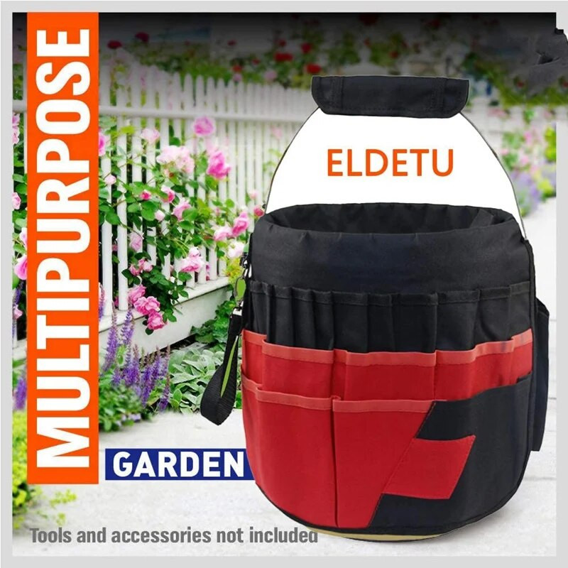 HOT-Bucket Organizator Tote Bag Set de instrumente Geantă Seturi de scule de grădină 42 Kit de reparații pentru scule de buzunar pentru depozitare Organizator pentru cutia de instrumente pentru construcție
