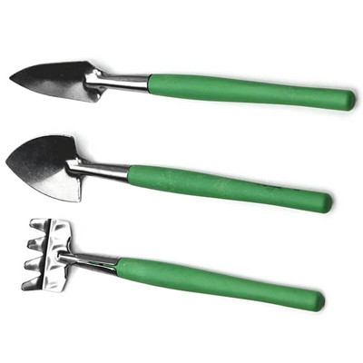 Višebojna kombinacija alata za sukulente Set od tri dijela od nehrđajućeg čelika Mini mala lopata grablje vrtlarski alat Set za sadnju