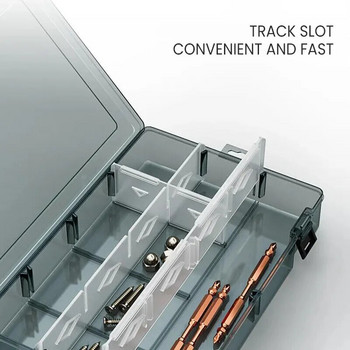 AIRAJ Пластмасова кутия за части за инструменти Кутия за съхранение Кутия за винтове Класификация на инструменти Електронни компоненти Аксесоари за бормашини Кутия с удебелена решетка