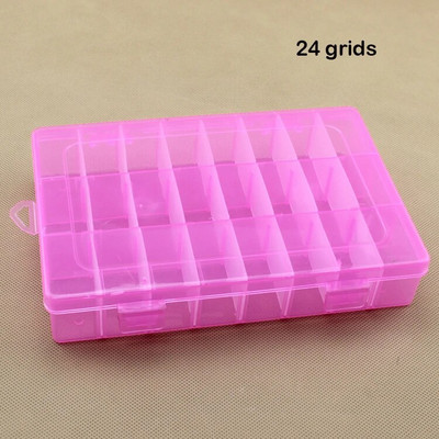15 rešetki Prozirni plastični odjeljak za organizatore Podesiva kutija za spremnik za nakit Pravokutna kutija s gumbom