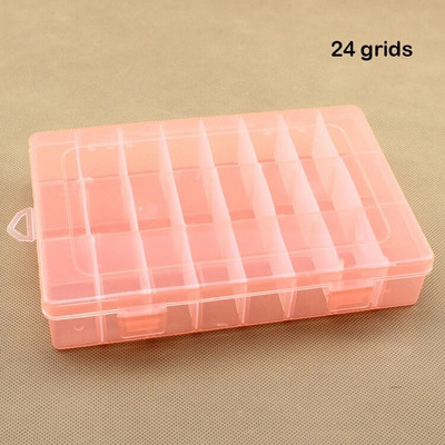 15 rešetki Prozirni plastični odjeljak za organizatore Podesiva kutija za spremnik za nakit Pravokutna kutija s gumbom