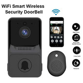 WIFI viedās mājas kameras video durvju zvans bezvadu tālruņa durvju zvans drošības video domofons HD nakts redzamība dzīvokļiem