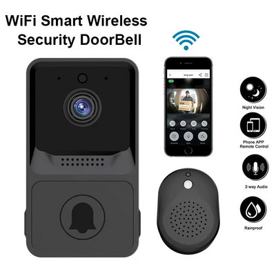 WIFI Pametna kućna kamera Video zvono na vratima Bežični telefon Zvono na vratima Sigurnosni video portafon HD noćni vid za stanove