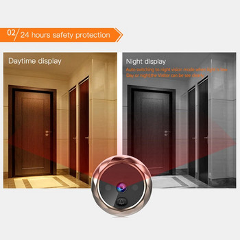 Έγχρωμη οθόνη LCD 2,8 ιντσών Ψηφιακό κουδούνι πόρτας Έξυπνο ηλεκτρονικό ματάκι πόρτας νυχτερινής όρασης Πρόγραμμα προβολής κάμερας βίντεο εξωτερικού χώρου