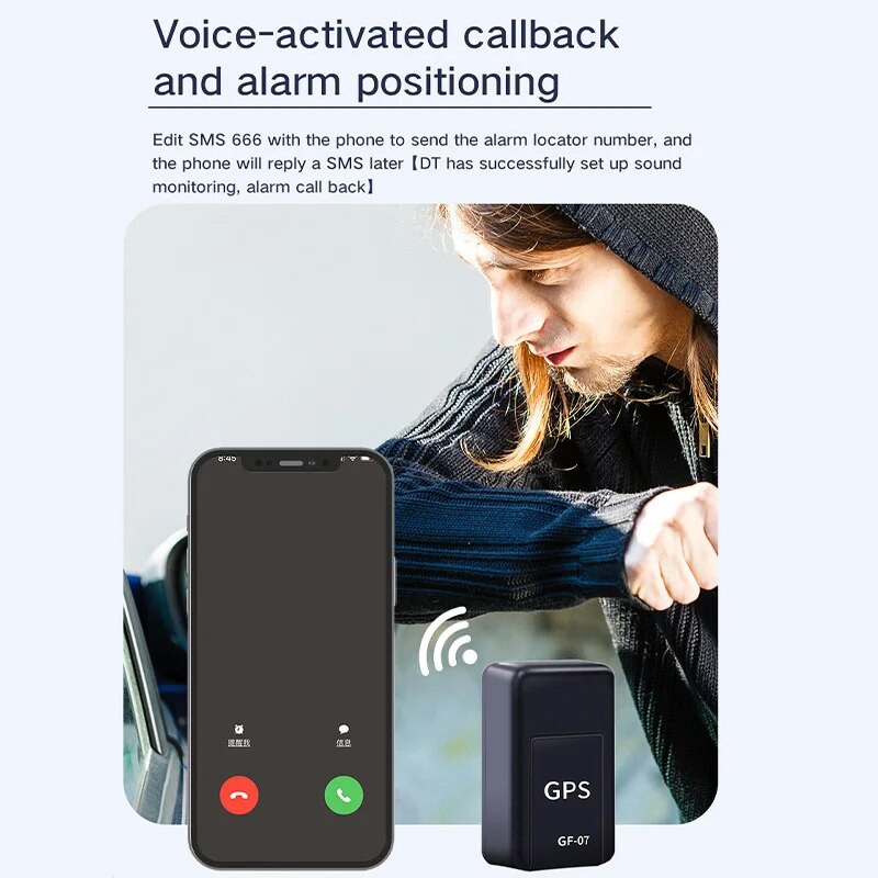 GPS lokalizátor Malý a silný magnetický systém proti krádeži, strate a rezervácii vozidla, sledovací prístroj pre deti, sledovanie vozidla, God of Car GF07
