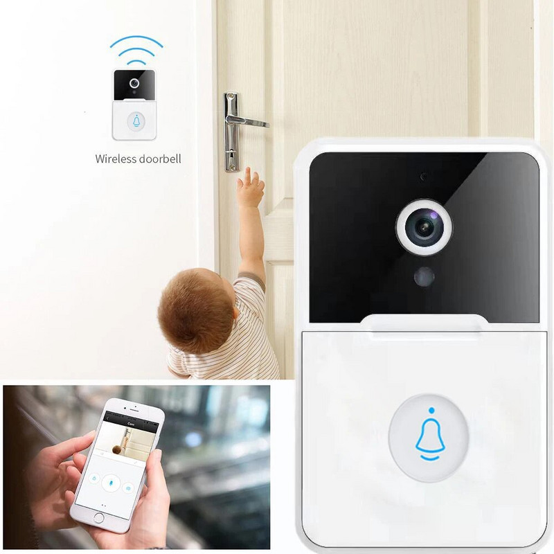 X3 Pro Smart Visual Doorbell Nuotolinis balso vaizdo įrašas, pasisveikinimas su durų skambučio telefono APP Skambinimas belaidžiu WiFi IP durų skambučiu, domofonu