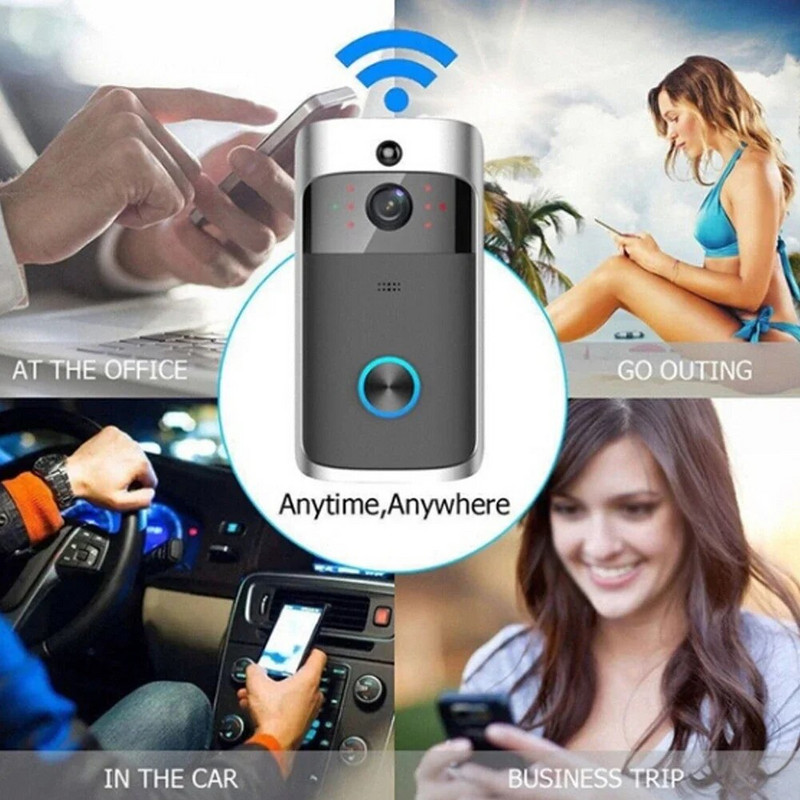 Sonerie WiFi Cameră Smart WI-FI Video Interfon Soneria de ușă Apel video pentru apartamente Alarma IR Cameră de securitate fără fir Sonerie
