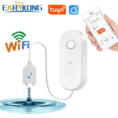 EARYKONG Tuya WiFi veelekke andur, vedeliku lekke häiredetektorid, saadaval on 3 versiooni Smart Life APP Lihtne paigaldamine