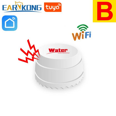 EARYKONG Tuya WiFi vandens nuotėkio jutiklis, skysčio nuotėkio signalizacijos detektoriai 3 versijos Smart Life APP Lengvas montavimas
