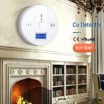 Независим сензор за аларма за въглероден окис, детектор за аларма за въглероден окис 85dB високочувствителен предупредителен LCD фотоелектрически дисплей за домашен хотел