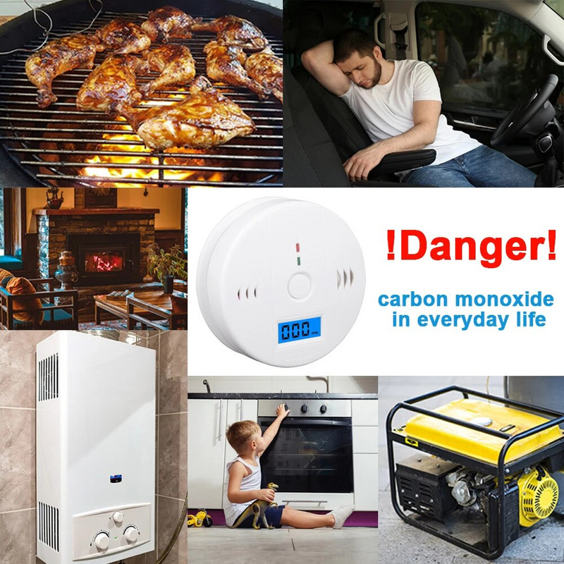 Független szén-monoxid riasztó érzékelő szén-monoxid riasztó érzékelő 85 dB nagy érzékenységű figyelmeztető LCD fotoelektromos kijelző otthoni szállodához