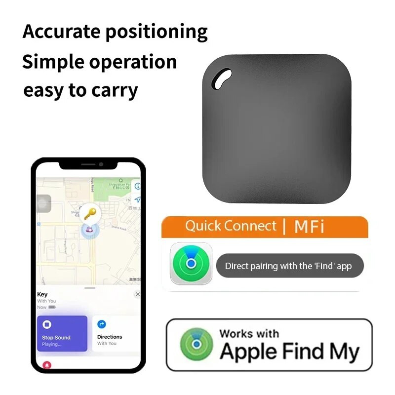 Inteligentný Bluetooth GPS tracker pracuje s Apple Find My ITag, zariadenie proti strate, pripomienkovač MFI, kľúč od auta, vyhľadávač domácich zvierat a detí, bezdrôtový