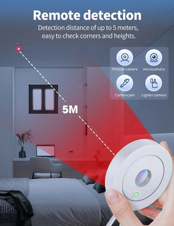 Детектор на камерата за антиоткровен детектор на скрита камера Защита на сигурността Mini Pinhole Hidden Lens Detect Gadget