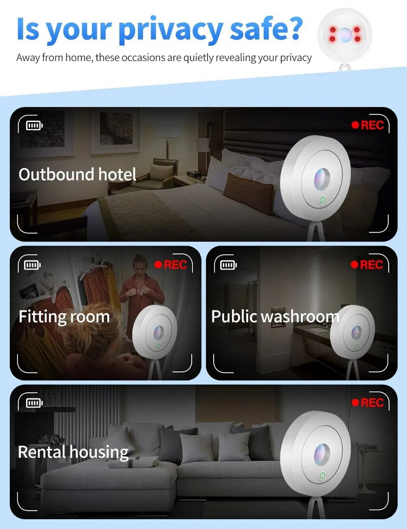 Detektor kamery pre anti-únikový skrytý detektor kamery, bezpečnostná ochrana, miniatúrny detektor skrytých objektívov