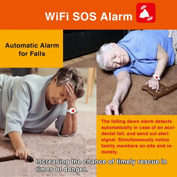 WiFi паник бутон за възрастни хора, възрастни, спешни устройства за предупреждение за падане, SOS Life Alarm, болногледач, пейджър Tuya Smart APP Notification