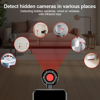 Инфрачервен детектор Anti-Peeping Camera Travel Mini Portable Anti-invisible Camera Scanner Открива скрити камери с LED светлина