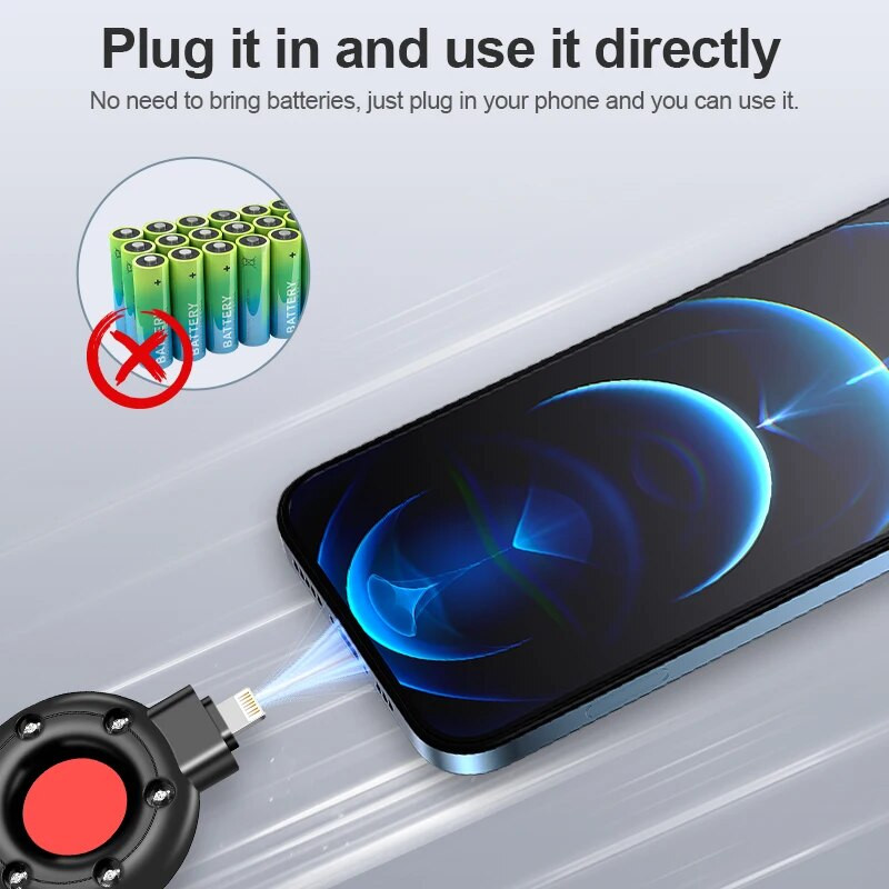 Infraraudonųjų spindulių detektorius, apsaugantis nuo žiūrėjimo, Kelionių mini nešiojamasis nematomas fotoaparato skaitytuvas aptinka paslėptas kameras su LED šviesa