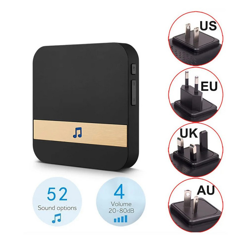 AC90-250V išmanusis belaidis durų skambutis Belaidis WiFi Pradžia Sveiki atvykę į durų skambutį US EU Neperšlampamas 300 m nuotolinis išmanusis durų skambutis