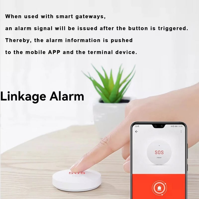 Meian Zigbee SOS gumb za hitne slučajeve Kućni sigurnosni alarmni sustav Bežični alarm s gumbom za paniku za starije osobe Smart Life/ Tuya APP