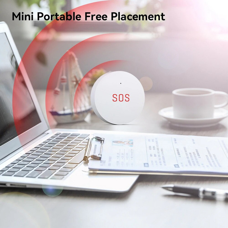 Meian Zigbee SOS gumb za hitne slučajeve Kućni sigurnosni alarmni sustav Bežični alarm s gumbom za paniku za starije osobe Smart Life/ Tuya APP