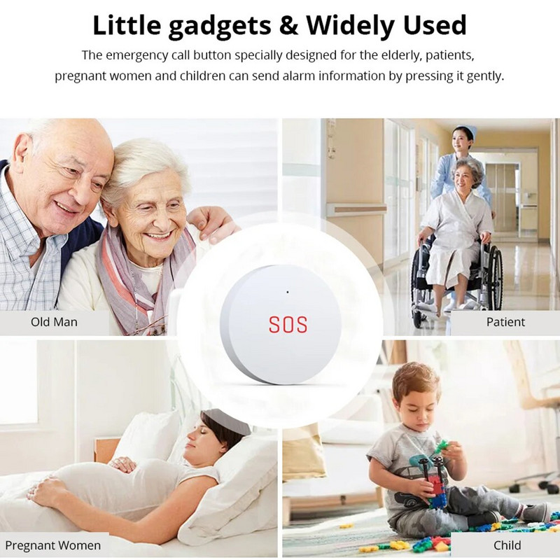 Meian Zigbee SOS gumb za hitne slučajeve Kućni sigurnosni alarmni sustav Bežični alarm s gumbom za paniku za starije osobe Smart Life/ Tuya APP