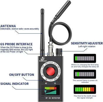 K18 Anti Candid Camera Detector Bug Gadgets Wiretapping Finder GPS Signal Lens RF Spy Tracker Detect Многофункционална антикамера