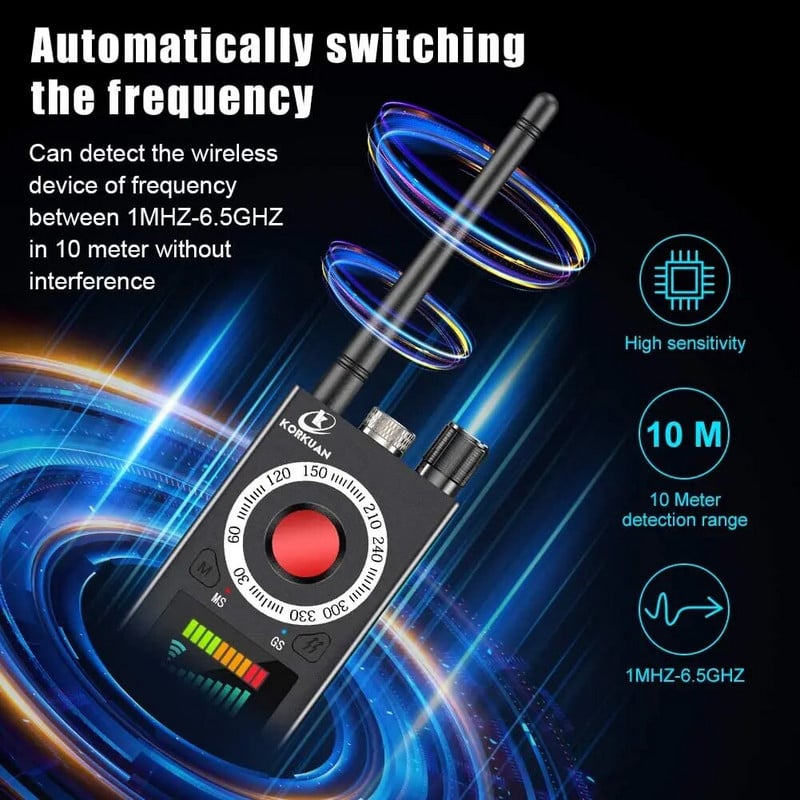 K18 Anti Candid Camera Detector Bug Gadgets Wiretching Finder GPS Signal Lens RF Spy Tracker Detect Többfunkciós anti-kamera