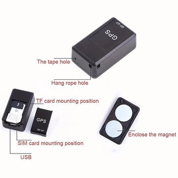 Mini GF-07 GPS Car Tracker Παρακολούθηση σε πραγματικό χρόνο Anti-Theft Anti-Lost Key Pet Locator Ισχυρή μαγνητική βάση SIM Message Positioner