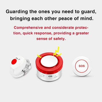 Κουμπί πανικού WiFi για ηλικιωμένους Ηλικιωμένους Συσκευές ειδοποίησης πτώσης έκτακτης ανάγκης SOS Life Alarm Caregiver Pager Tuya Smart APP Ειδοποίηση