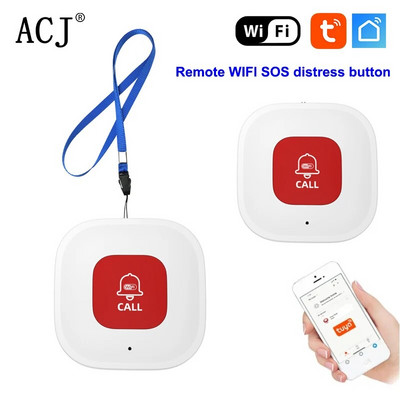 Κουμπί κλήσης έκτακτης ανάγκης ACJ WiFi Smart TUYA SOS Caregiver Τηλεειδοποιητής Πομπός ειδοποίησης τηλεφώνου Κουμπί κλήσης έκτακτης ανάγκης για ηλικιωμένους ασθενείς