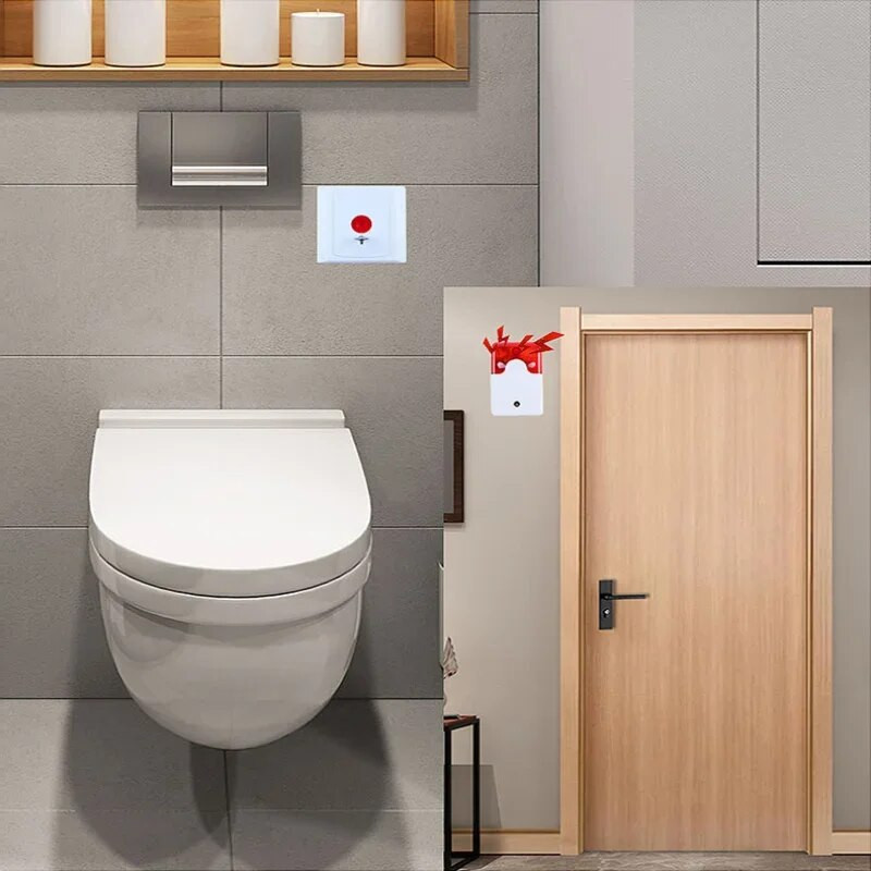 Vészriasztó Idős személyhívó letiltva Fürdőszoba hang- és fényerősség védőriasztó Vészhelyzeti egygombos riasztórendszer