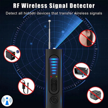 Детектор против шпиониране Защита на поверителността Детектор за инфрачервена камера Антишпионска откровена защитна аларма Gps сигнално устройство Детектор за скенер