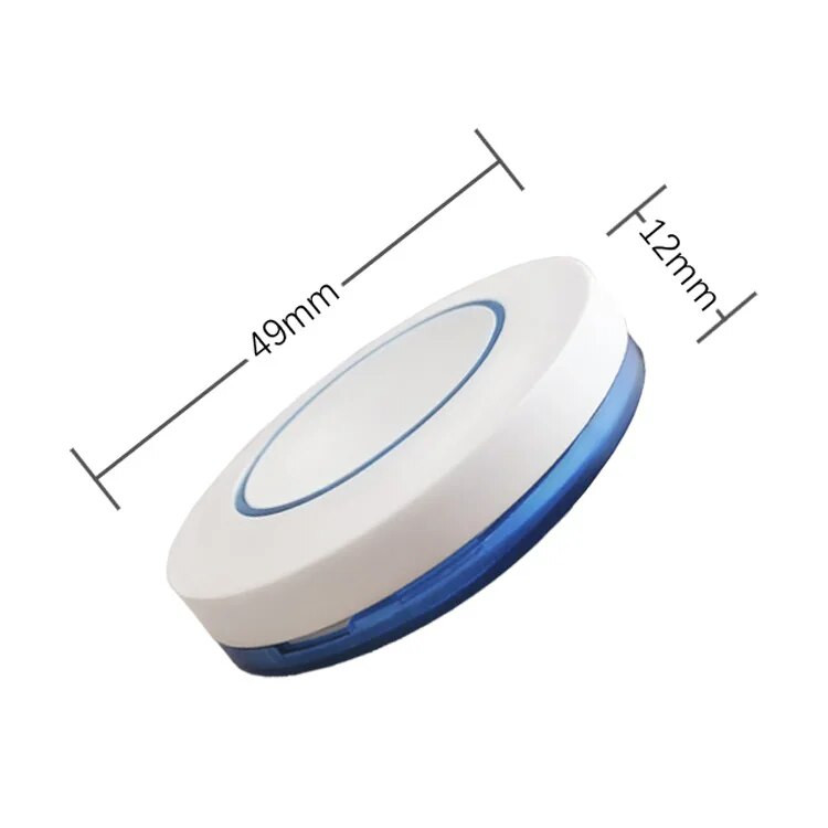 1 vnt 3V 433Mhz belaidis nuotolinio valdymo pultas 1 mygtukas apvalus nuotolinio valdymo jungiklis Nedvejodami įklijuokite EV1527 lusto mokymosi tipą