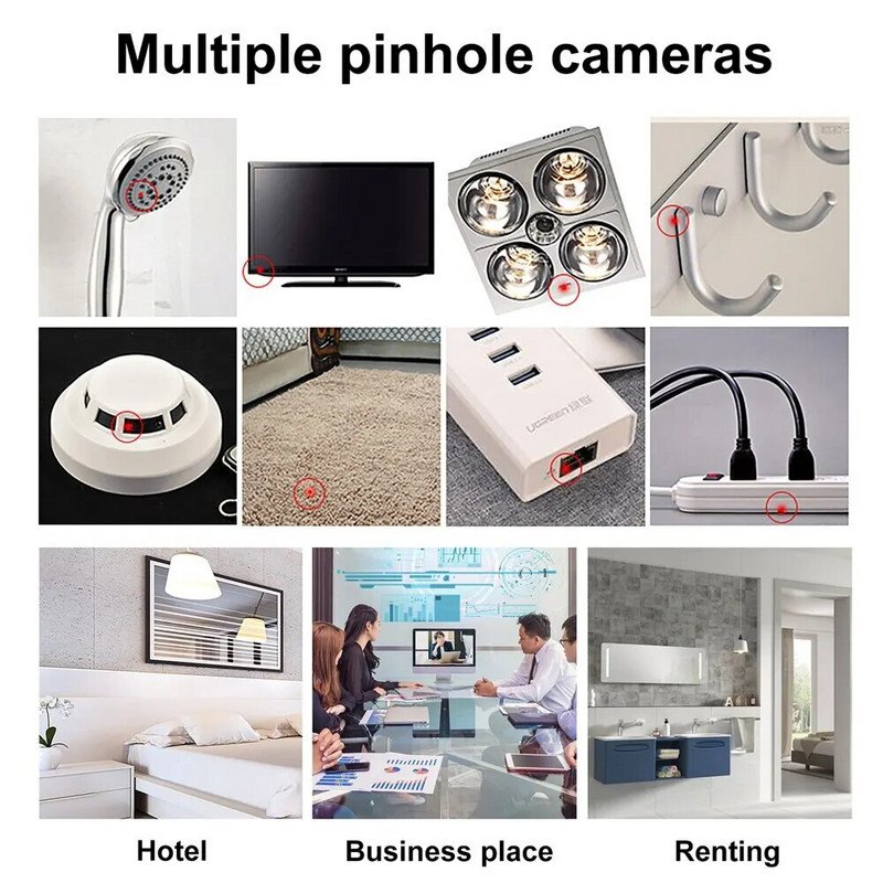 Érzékelő Hordozható Mini Mobiltelefon USB Riasztó Szállodai Infravörös Anti Surveillance Anti Candid Shooting Pinhole Camera