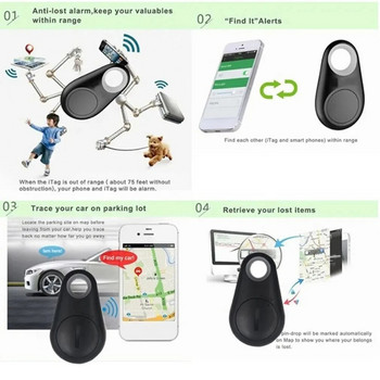 Έξυπνο Bluetooth Mini GPS Tracker Cat Dog Anti-Lost Tag Locator κατοικίδια Άρθρα Πορτοφόλι κολάρο παρακολούθησης συσκευής Finder iTag Alarm