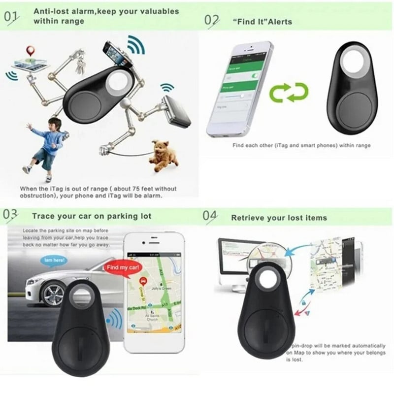 Smart Bluetooth Mini GPS Tracker Mačka Pas Anti-Lost Tag Locator Kućni ljubimci Članci Novčanik Ogrlica Traženje uređaja za praćenje iTag Alarm