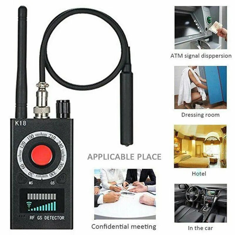 Detector K18 Multifuncțional Anti Mini Bug Audio SPY-Cameră GSM Finder Lentila de semnal GPS Localizator RF Tracker Detectează Camera fără fir