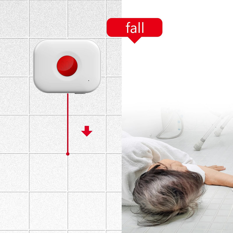 WiFi Tuya Buton SOS Sisteme de alertă pentru sănătate Alarma personală de securitate Impermeabil cu șnur pentru copii mai mari cu dizabilități