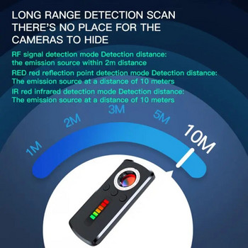 RYRA Hidden Camera Detector Pinhole Infrared Anti-Peeping Lens Detection Portable Mini Spy Hidden Camera Finder Anti-monitoring