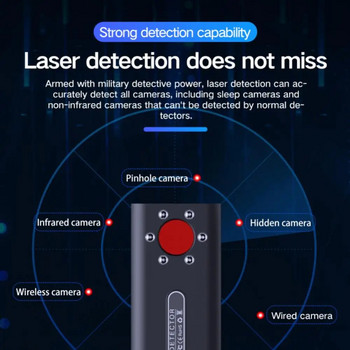Ανιχνευτής κρυφής κάμερας Ανίχνευση σφαλμάτων κατάσκοπος ήχος φακού παρακολούθησης GPS Ανιχνευτής σήματος RF Scanner Gadgets Συσκευή Φόρτιση USB