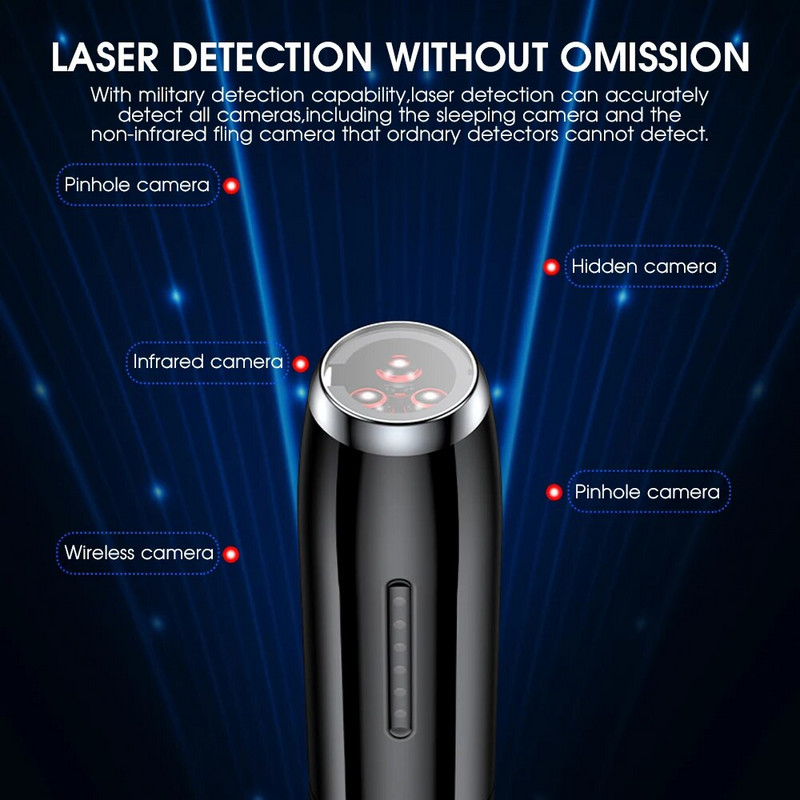 Belaidis RF signalo detektorius, apsaugantis nuo šnipinėjimo kameros GSM ieškiklis Pokalbių pasiklausymo skaitytuvas Anti atviras kameros detektorius, paslėptas kameros blokatorius