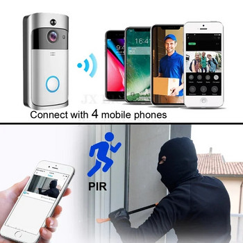 Wifi Doorbell Camera Smart Home WI-FI Video θυροτηλέφωνο Κουδούνι πόρτας βίντεο κλήση για διαμερίσματα IR Συναγερμός Ασύρματη κάμερα ασφαλείας